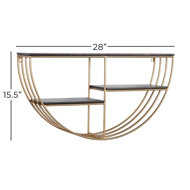 Golden Half Moon Wall Shelves
