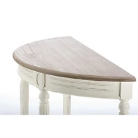 Rustic White Half Moon Console Table
