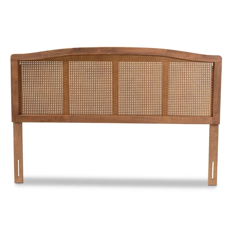 Ash Walnut Woven Rattan Queen Headboard