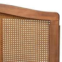 Ash Walnut Woven Rattan Queen Headboard