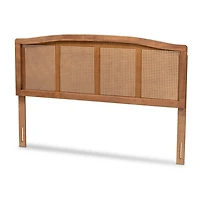 Ash Walnut Woven Rattan Queen Headboard