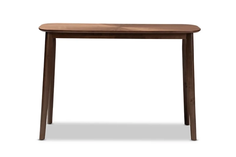 Walnut Brown Wood Frame Splayed Legs Console