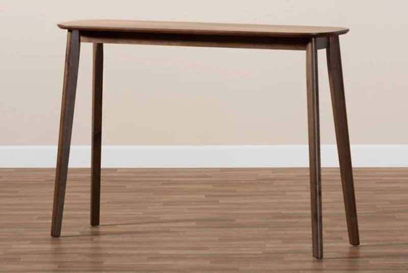 Walnut Brown Wood Frame Splayed Legs Console