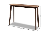 Walnut Brown Wood Frame Splayed Legs Console