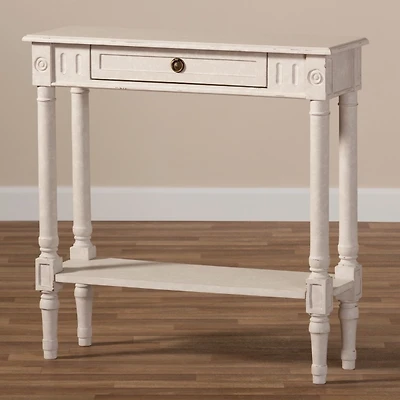 Arielle Whitewash Farmhouse Console Table