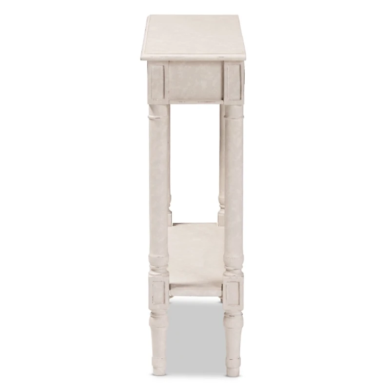 Arielle Whitewash Farmhouse Console Table