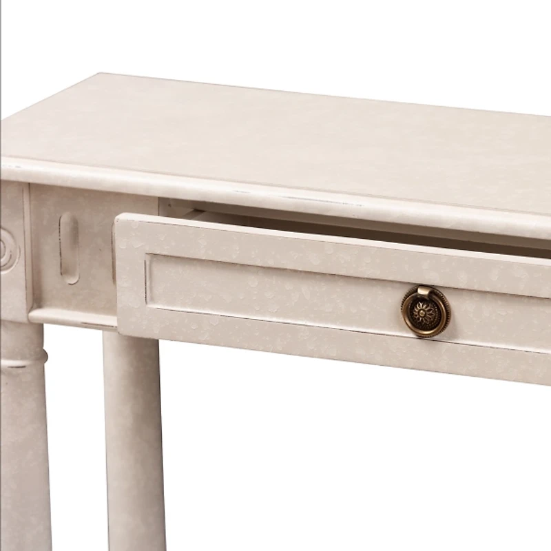 Arielle Whitewash Farmhouse Console Table