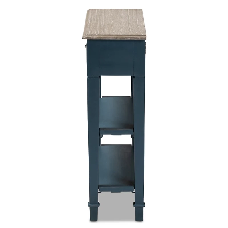 Daphne Blue Bayur Wood Two-Shelf Console Table