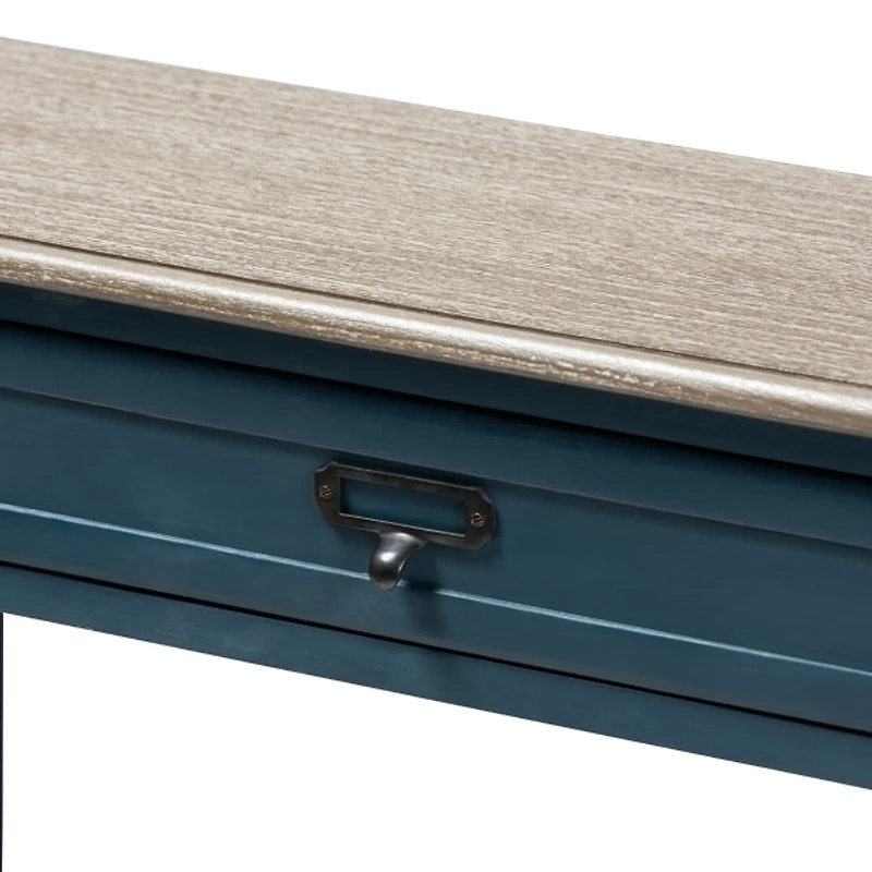 Daphne Blue Bayur Wood Two-Shelf Console Table