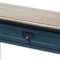 Daphne Blue Bayur Wood Two-Shelf Console Table