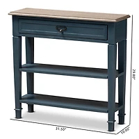Daphne Blue Bayur Wood Two-Shelf Console Table