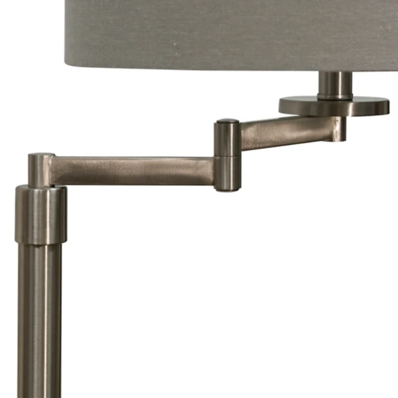 Brushed Steel Adjustable Swing Arm Floor Lamp