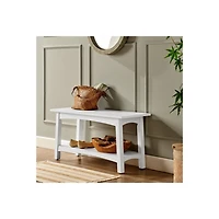 Willis White Wooden Lower Shelf Bench