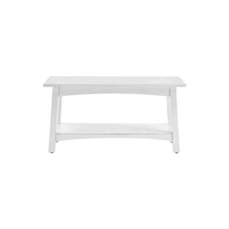 Willis White Wooden Lower Shelf Bench