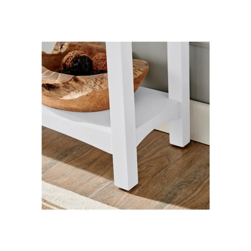 Willis White Wooden Lower Shelf Bench