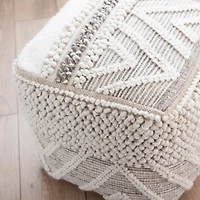 Adele Neutral Hand Knotted Pouf