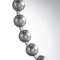 Metallic Silver Foiled Beaded Wall Mirror