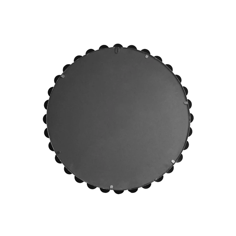 Metallic Silver Foiled Beaded Wall Mirror