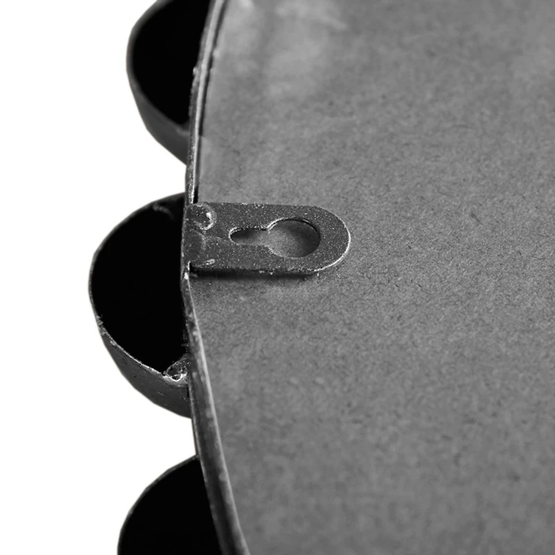 Metallic Silver Foiled Beaded Wall Mirror