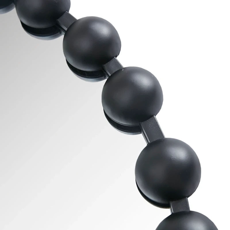 Black Foiled Beaded Wall Mirror, 36 in.