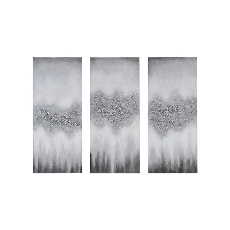 Gray Black Rock Stone Canvas Art Prints, Set of 3