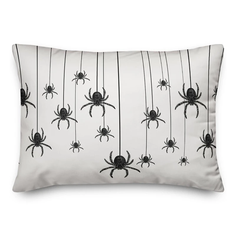 Hanging Spiders Halloween Pillow