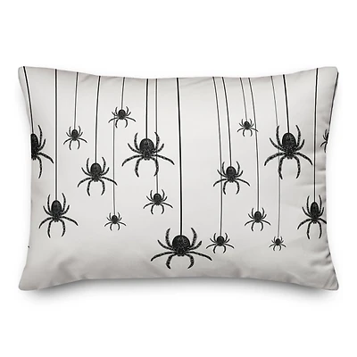Hanging Spiders Halloween Pillow