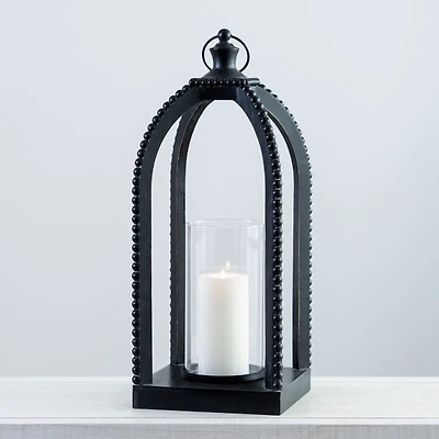 Black Fieldstone Beaded Lantern
