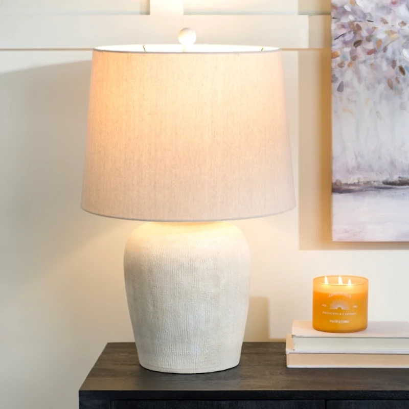 Natural Ivory Textured Table Lamp