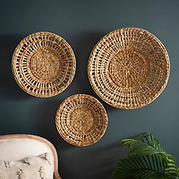 Water Hyacinth Basket Wall Plaques, Set of 3