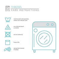 Navy and White Herringbone Stripe Throw