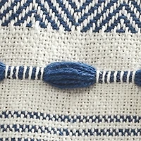 Navy and White Herringbone Stripe Throw