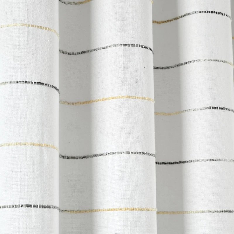 Yellow and Gray Ombre Stripe Shower Curtain