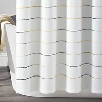 Yellow and Gray Ombre Stripe Shower Curtain