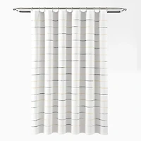 Yellow and Gray Ombre Stripe Shower Curtain