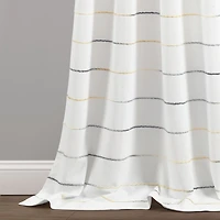 Yellow and Gray Stripe Curtain Panel Set, 84 in.