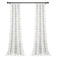 Yellow and Gray Stripe Curtain Panel Set, 84 in.