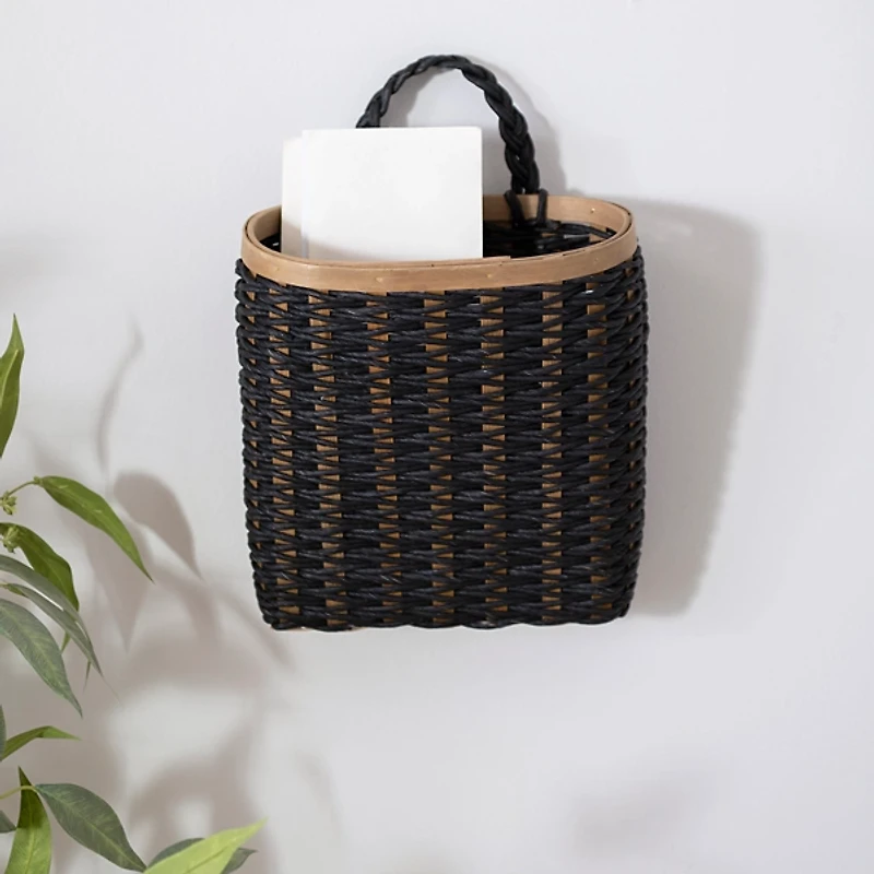 Black Woven Wall Pocket