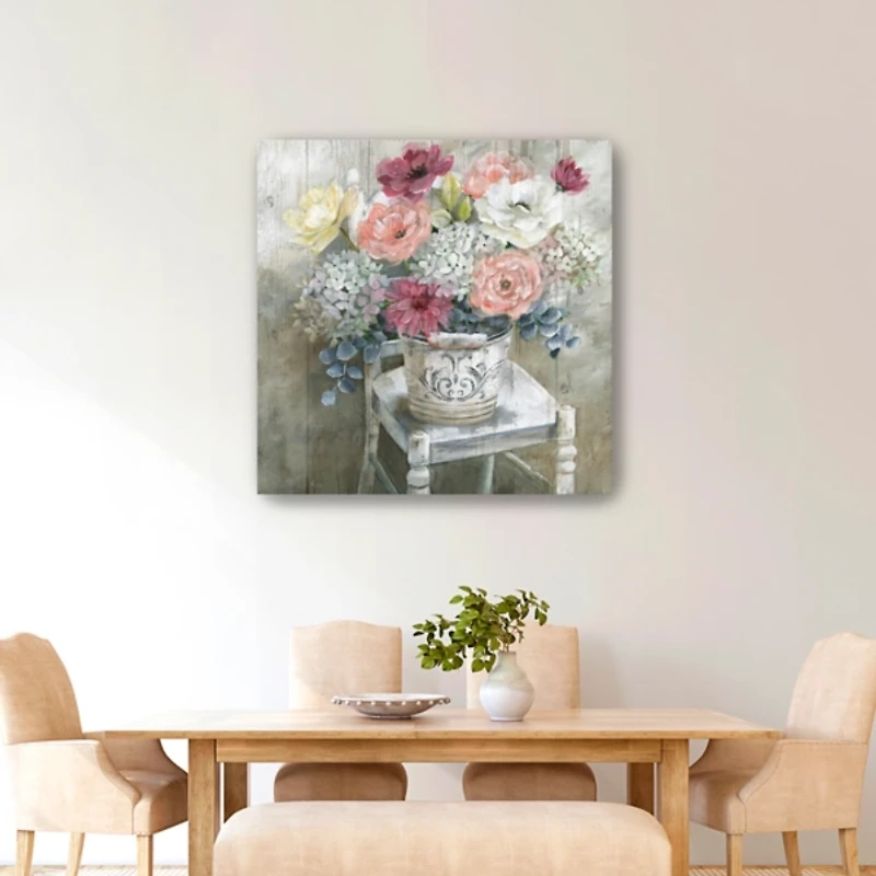 Quaint Bouquet Giclee Canvas Art Print, 40x40 in.