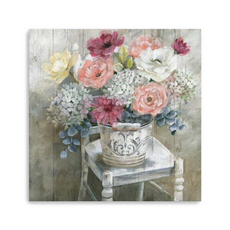 Quaint Bouquet Giclee Canvas Art Print, 40x40 in.