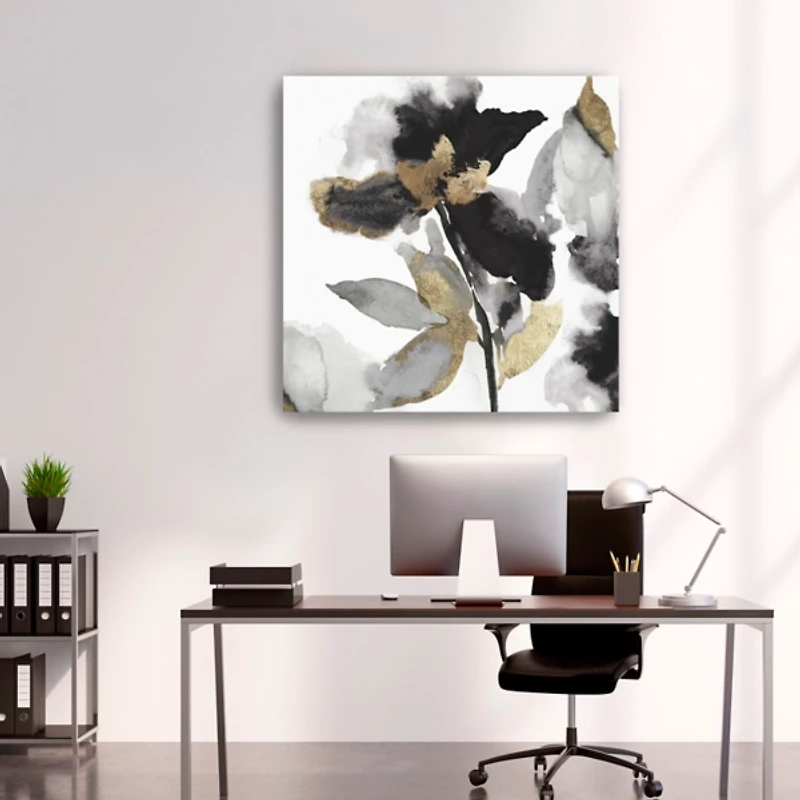 Black Leaves II Giclee Canvas Art Print, 40x40 in.