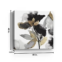 Black Leaves II Giclee Canvas Art Print, 40x40 in.