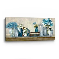 Blue Floral Desk Giclee Canvas Print, 60x30 in.