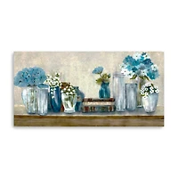 Blue Floral Desk Giclee Canvas Print, 60x30 in.