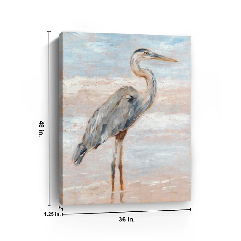 Beach Heron I Giclee Canvas Art Print, 48x36 in.