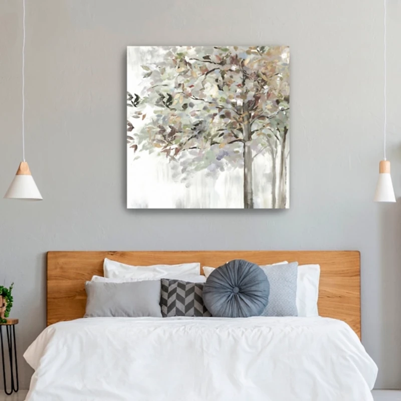 Autumn Leaves Neutral Giclee Canvas Art, 40x40 in.