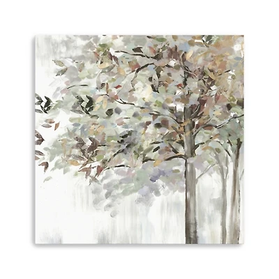 Autumn Leaves Neutral Giclee Canvas Art, 40x40 in.