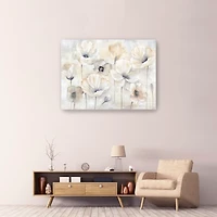 Gray Poppy Garden Landscape Canvas Art Print