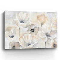 Gray Poppy Garden Landscape Canvas Art Print