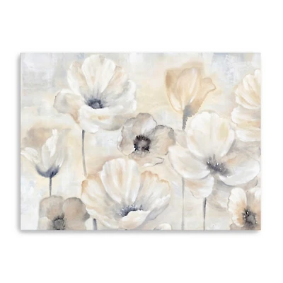 Gray Poppy Garden Landscape Canvas Art Print